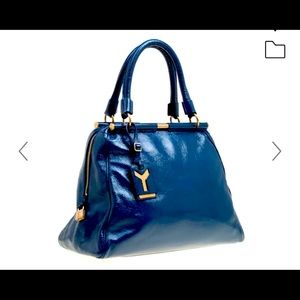 YSL Majorelle Patent Leather Satchel Bag